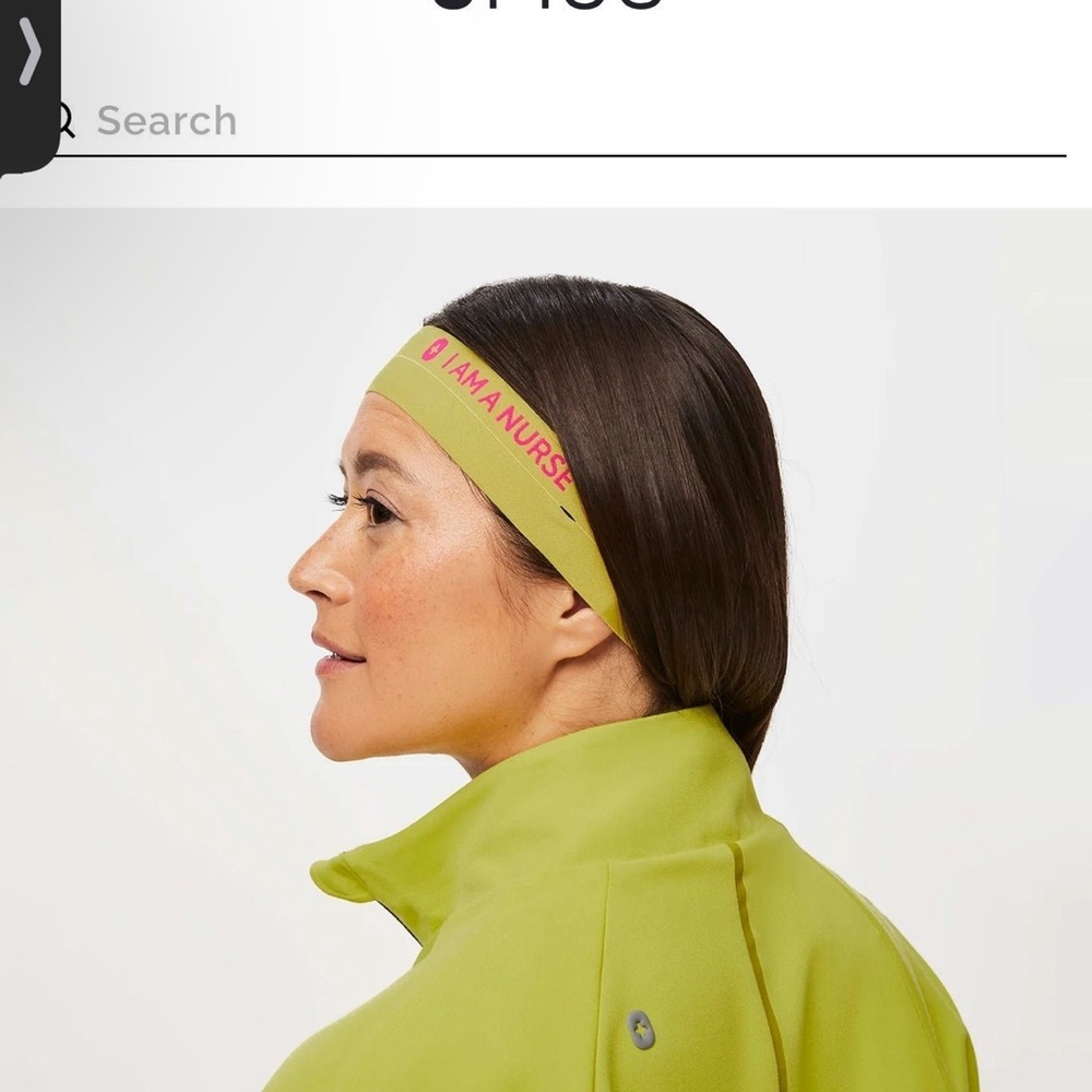 Figs I AM A NURSE Limeaid Headband w/ Buttonholes.